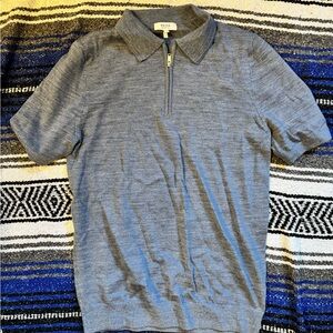 Reiss Merino Wool Half Zip Polo Shirt